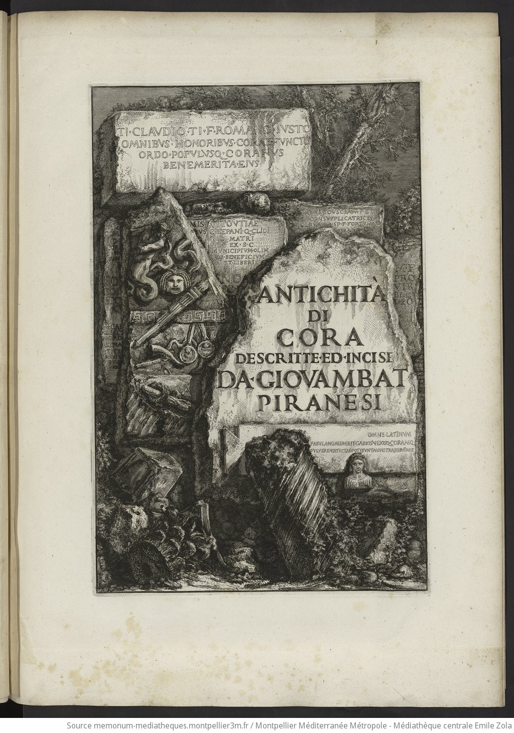 Antichità di Cora descritte ed incise da Giovambat Piranesi - vue 1 - page NP