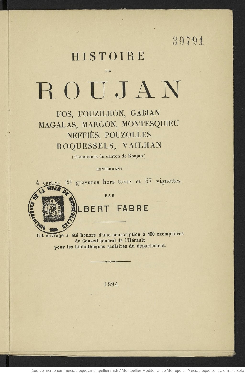 Histoire des communes de l'Hérault : canton de Roujan - vue 11 - page NP