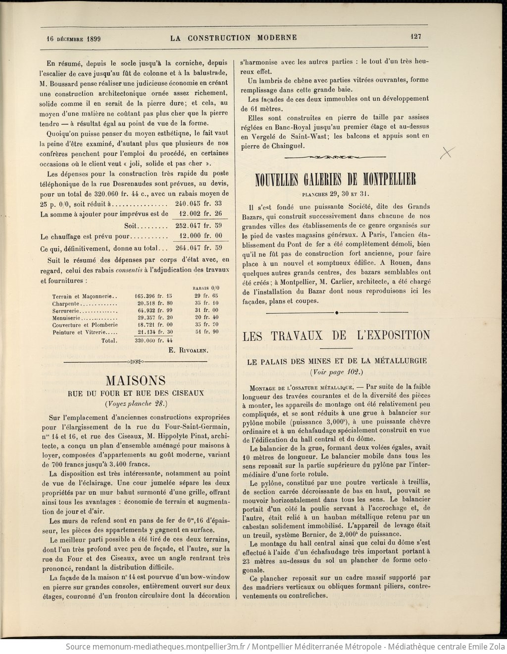 Nouvelles Galeries de Montpellier - vue 1 - page NP