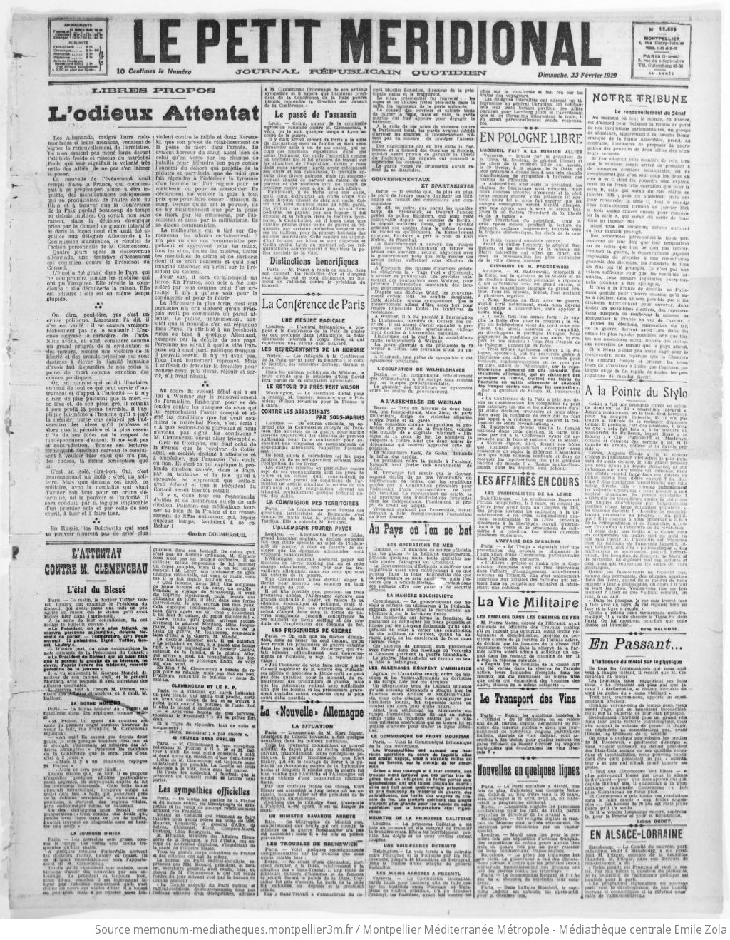 Le Petit Méridional : journal républicain quotidien - vue 1 - page NP