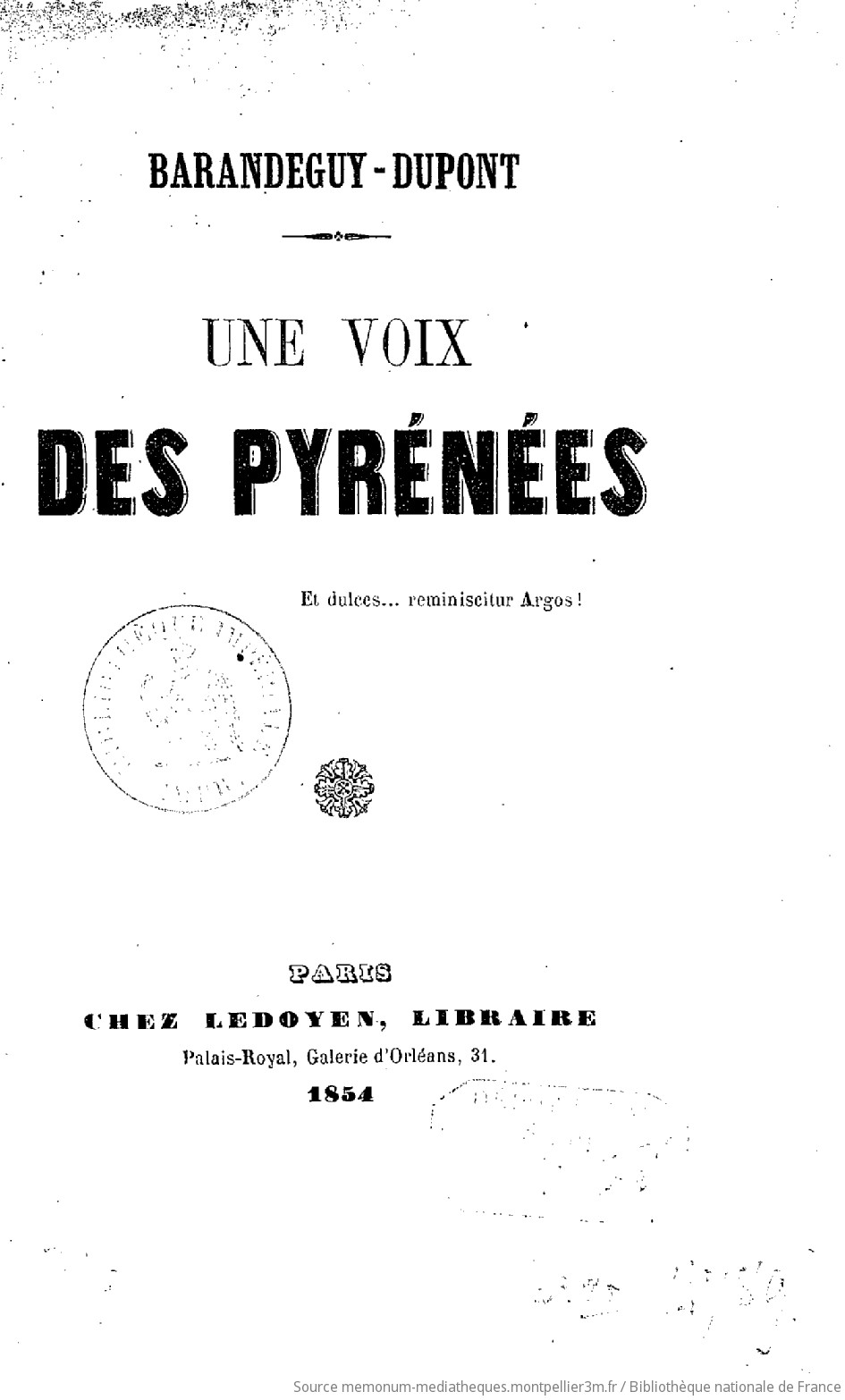 Une Voix des Pyrénées / Barandeguy-Dupont - vue 4 - page NP
