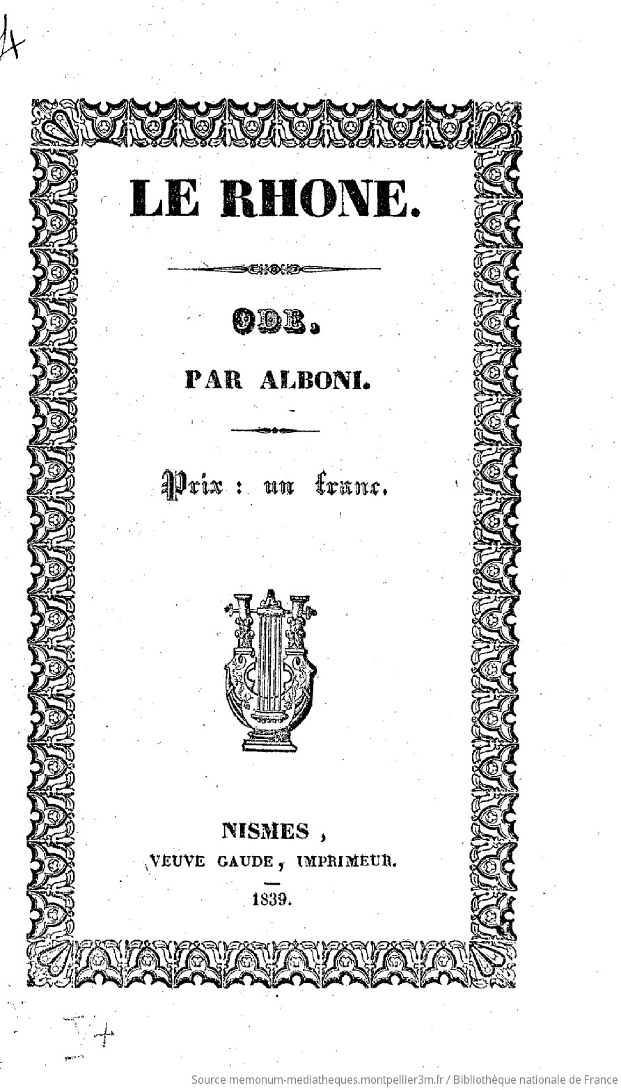 Le Rhône : ode / par Alboni - vue 1 - page NP
