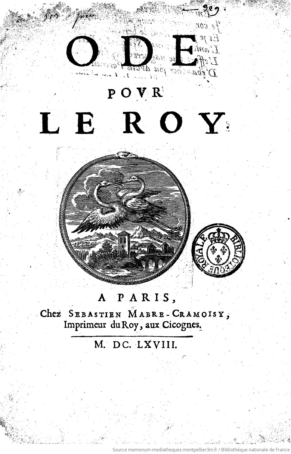Ode pour le Roy. [Signé : Le Clerc.] - vue 2 - page NP
