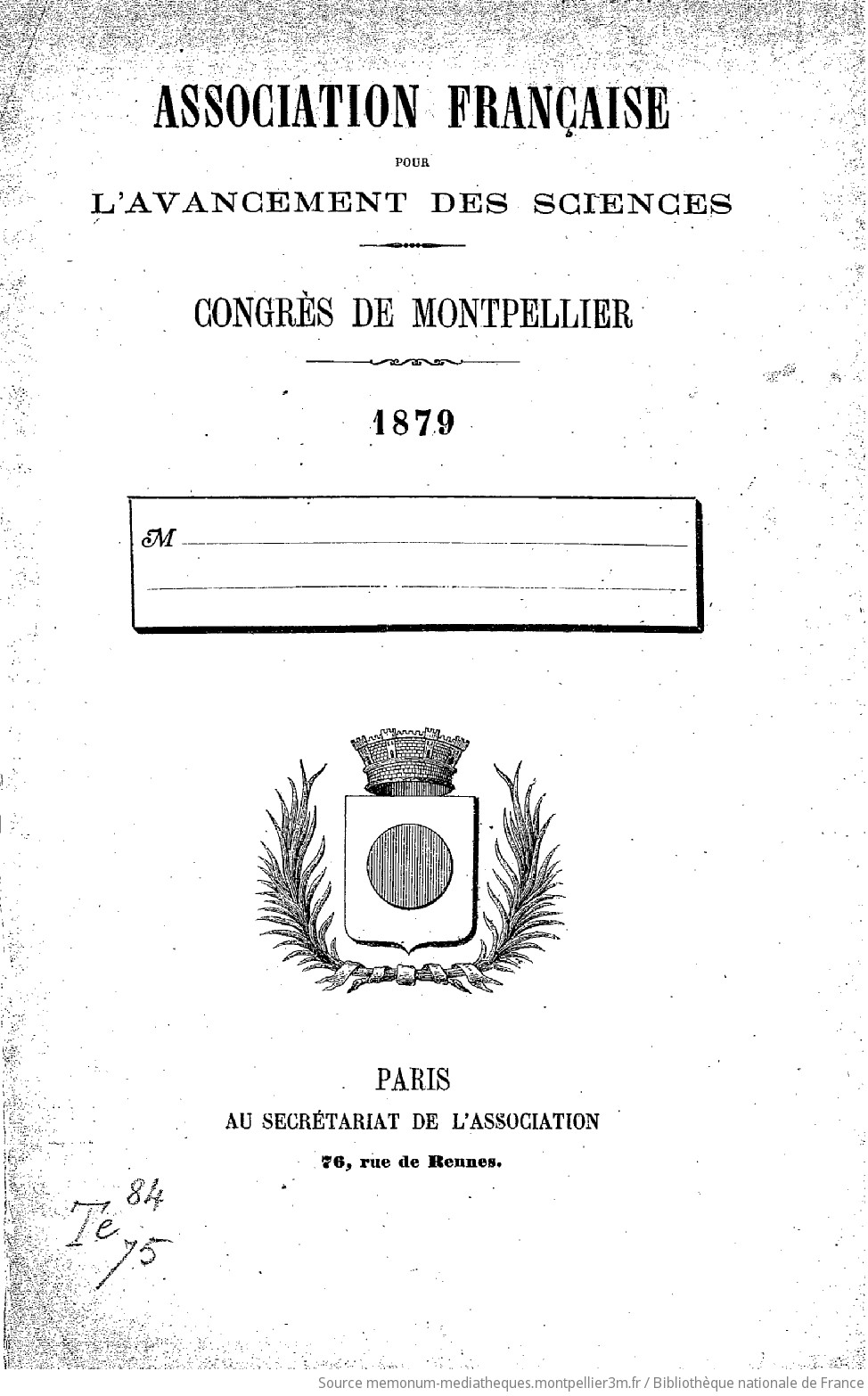Association française pour l'avancement des sciences. Congrès de Montpellier, 1879. M. Létiévant,... De la Prothèse immédiate dans la pratique de certaines opérations de la face - vue 2 - page NP