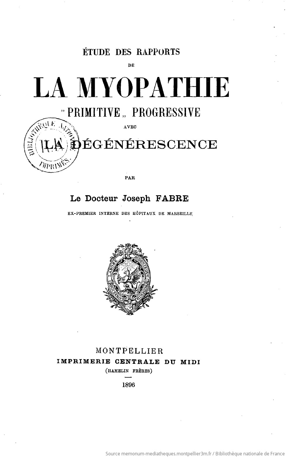 Étude des rapports de la myopathie 