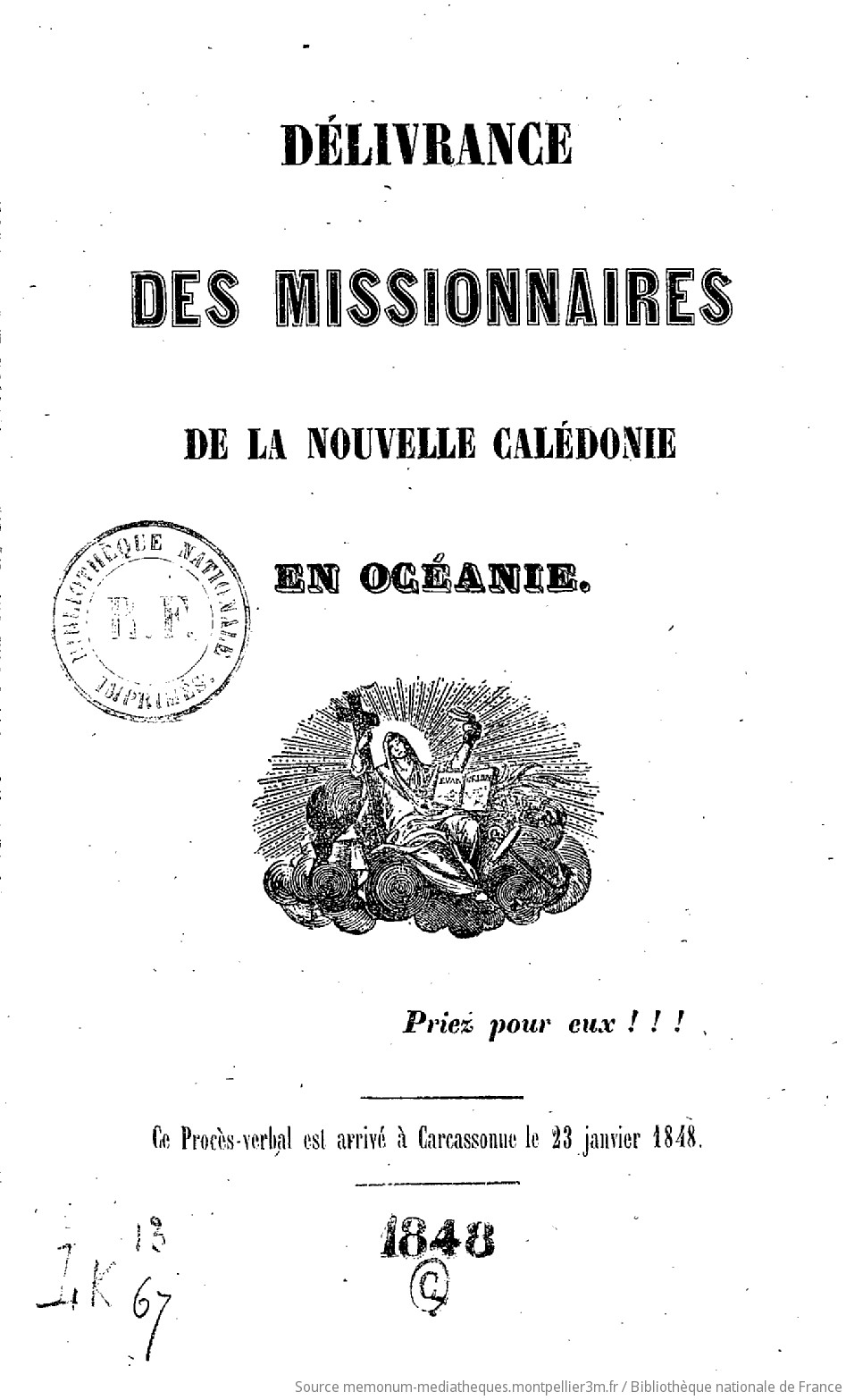 Délivrance des missionnaires de la Nouvelle-Calédonie en Océanie - vue 2 - page NP
