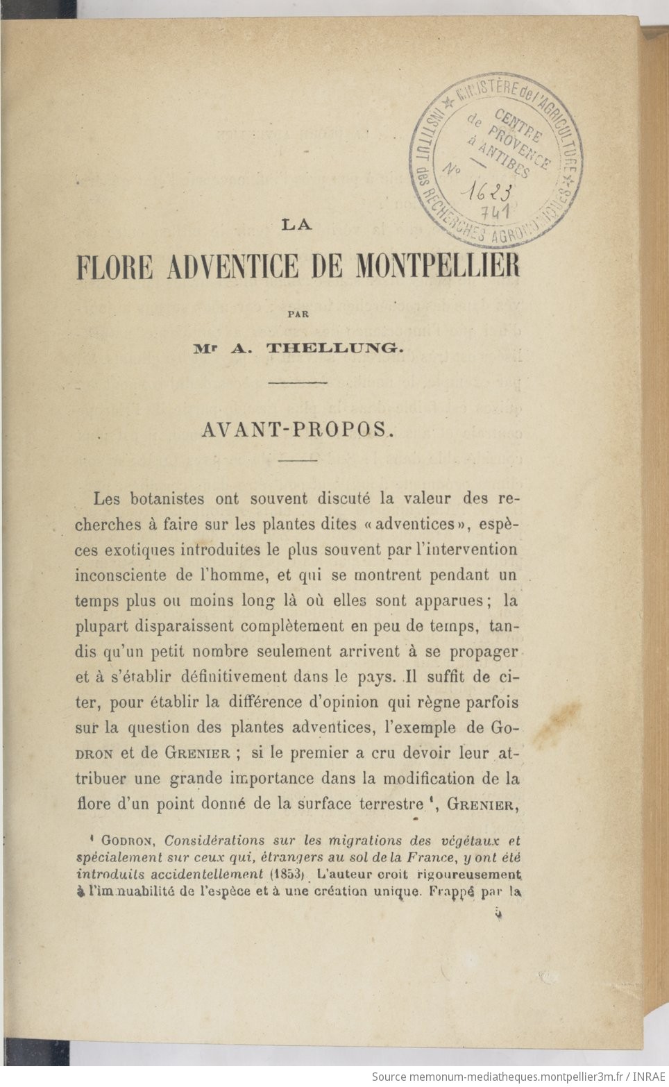 La Flore adventice de Montpellier, 