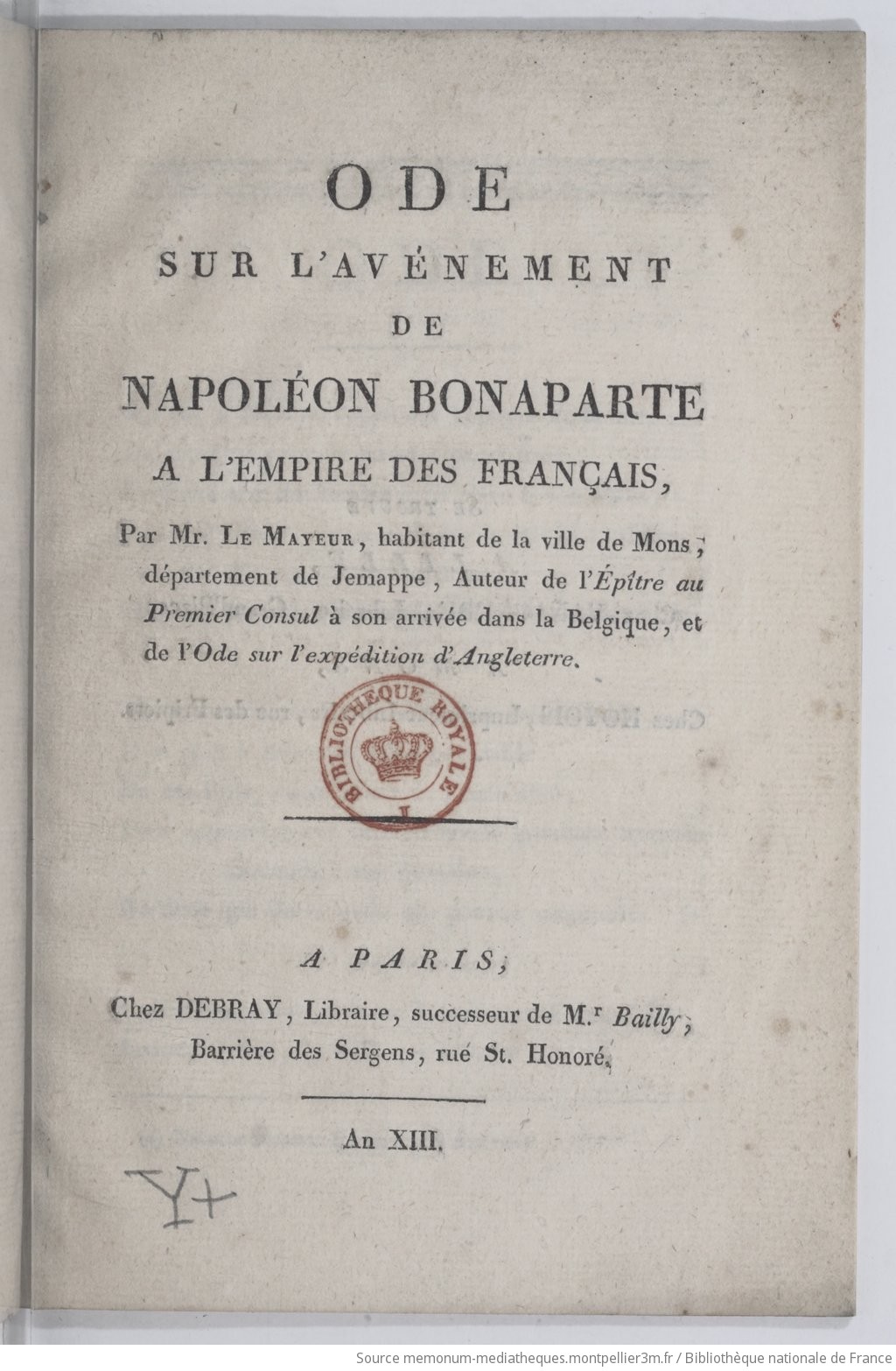 Ode sur l'avènement de Napoléon Bonaparte à l'Empire des Français, par M. Le Mayeur,... - vue 7 - page NP