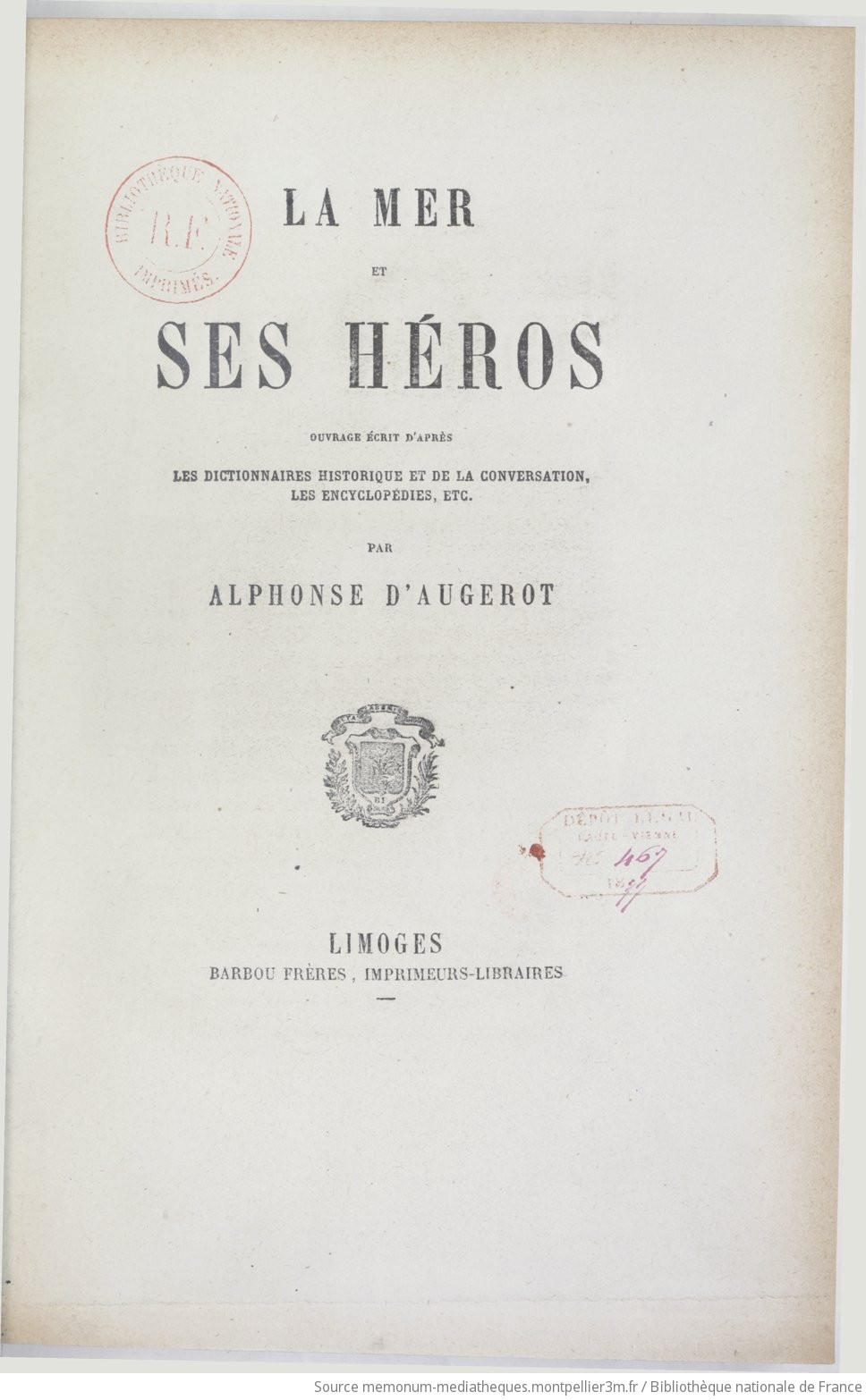 La mer et ses héros... / par Alphonse d'Augerot - vue 12 - page NP