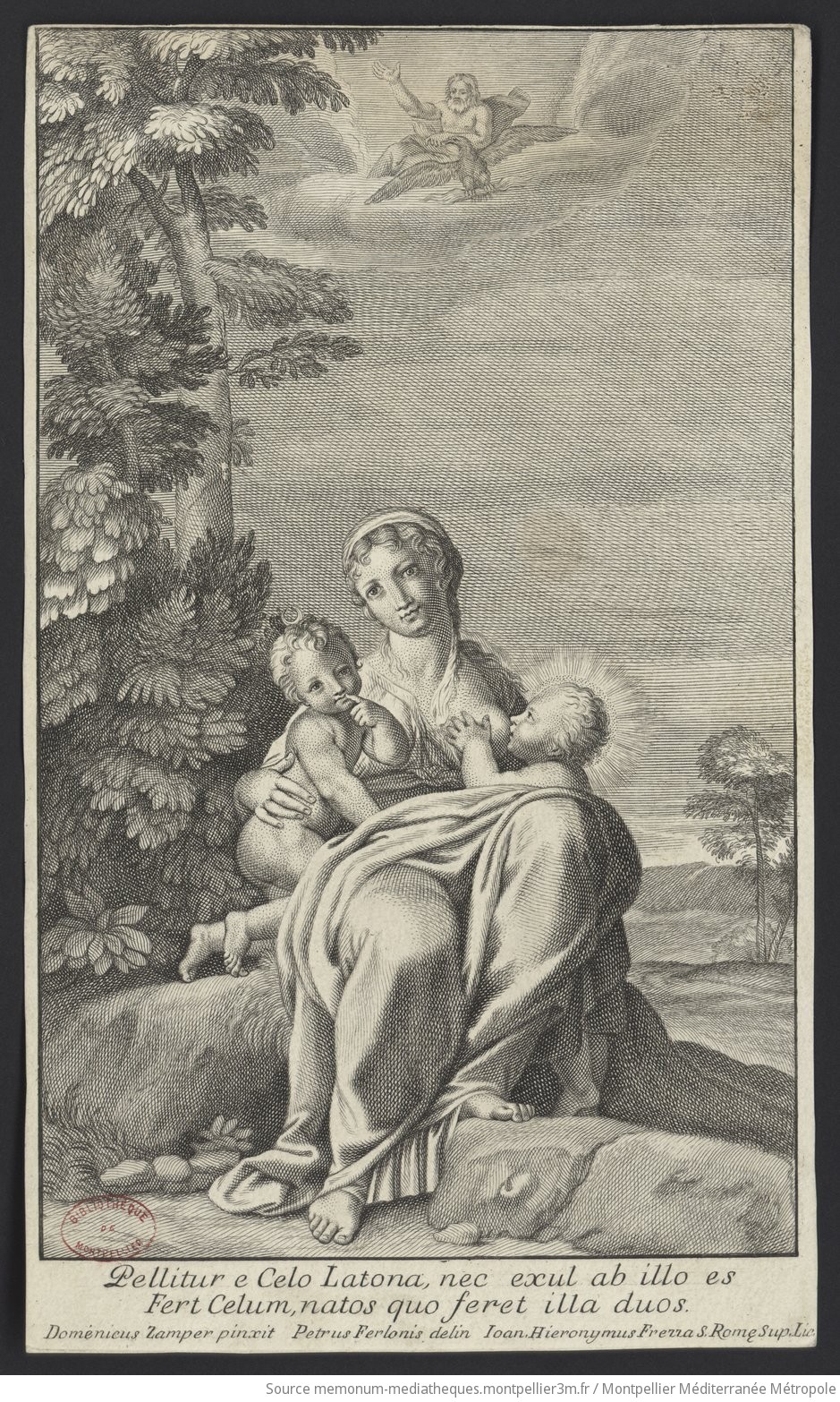 Latone allaitant Diane et Apollon