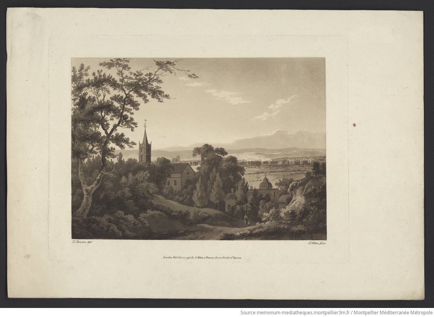 Paysage avec vue de ville