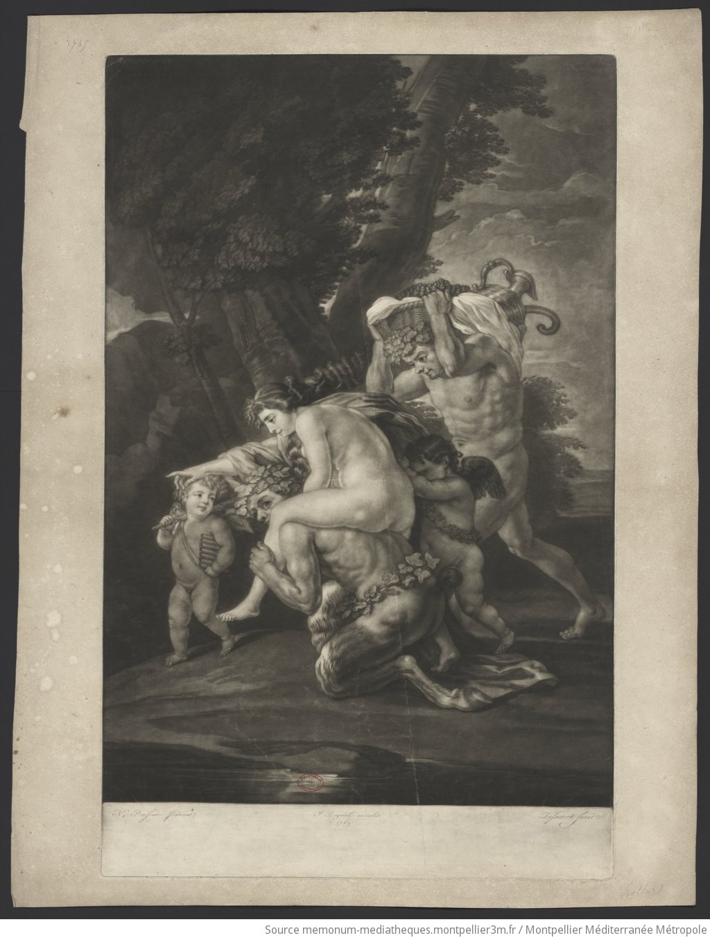 Nymphe chevauchant un Satyre
