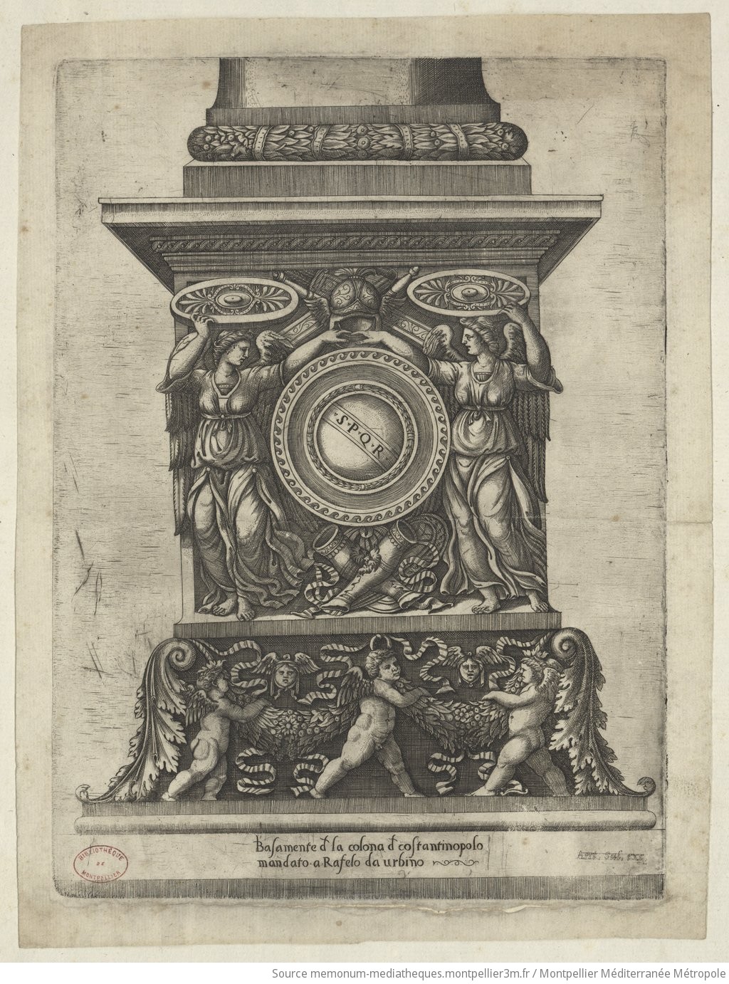Base de la colonne de Constantinople envoyée à Raphaël