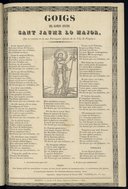 Goigs del glorios apostol Sant Jaume lo major, que se cantan en la sua parroquial iglesia de la vila de Perpinya. | 