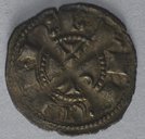 BARCINO. Croisette haussée, accostée de deux annelets [Revers : ] CI-VI-RE-X. Croix massive coupant la légende : Monnaie étrangère -- Rois d'Aragon | 