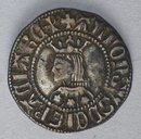 Croix. ALFONSVS DEI GRACIA REX. Buste couronné, à g. [Revers : ] CI : VI-TAS B-ARCK-NONA. Croix coupant la légende et cantonnée, aux 1er et 4e, d'un annelet, aux 2e et 3e de trois besants : Monnaie étrangère -- Rois d'Aragon | 