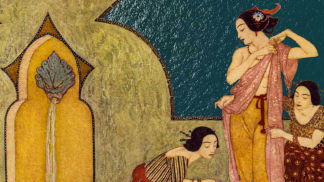 illustration couleurs femmes bains