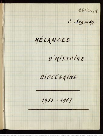 Les diocèses par le chanoine Jean Segondy - 1957