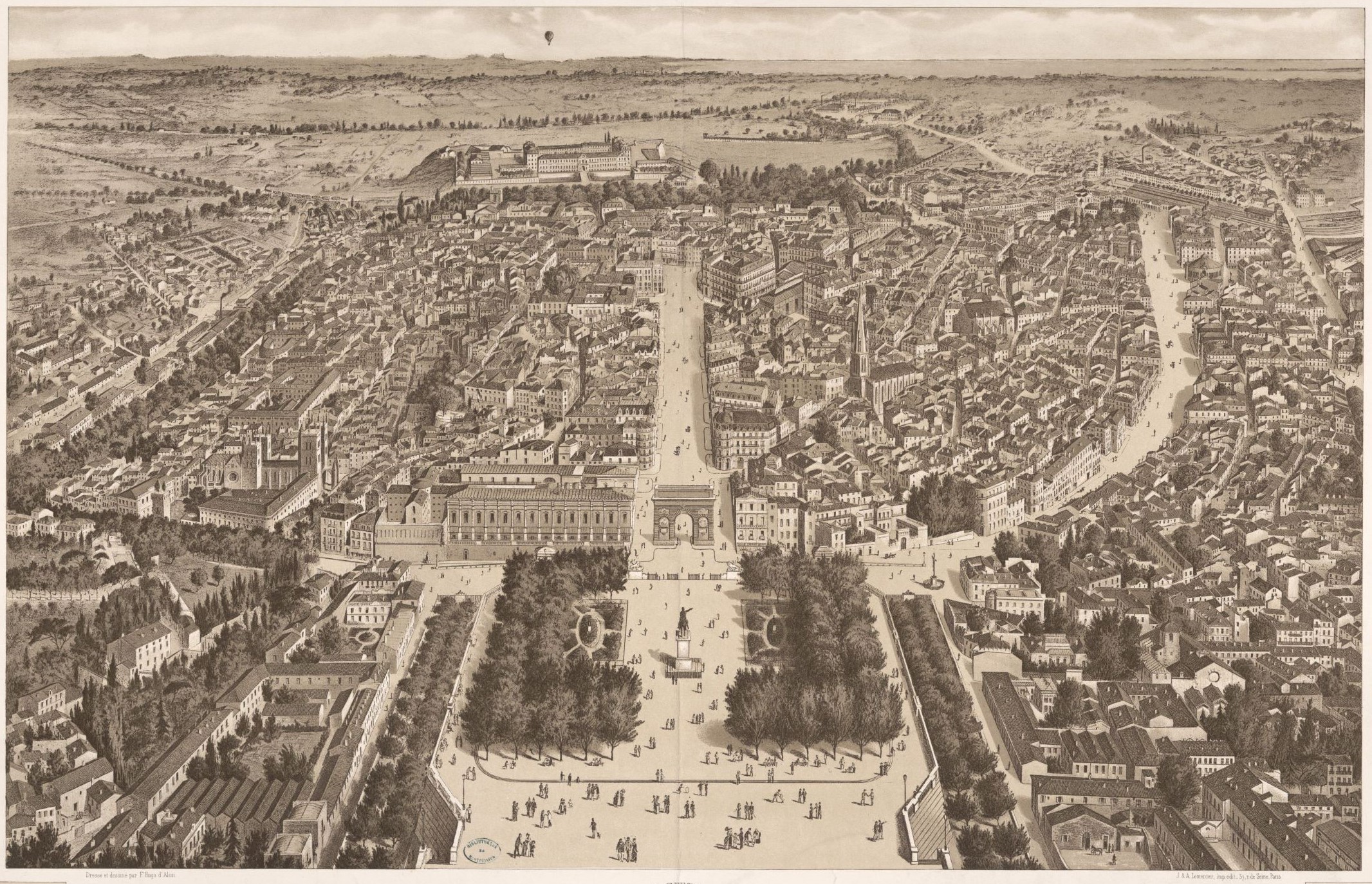Vue de Montpellier 1886
