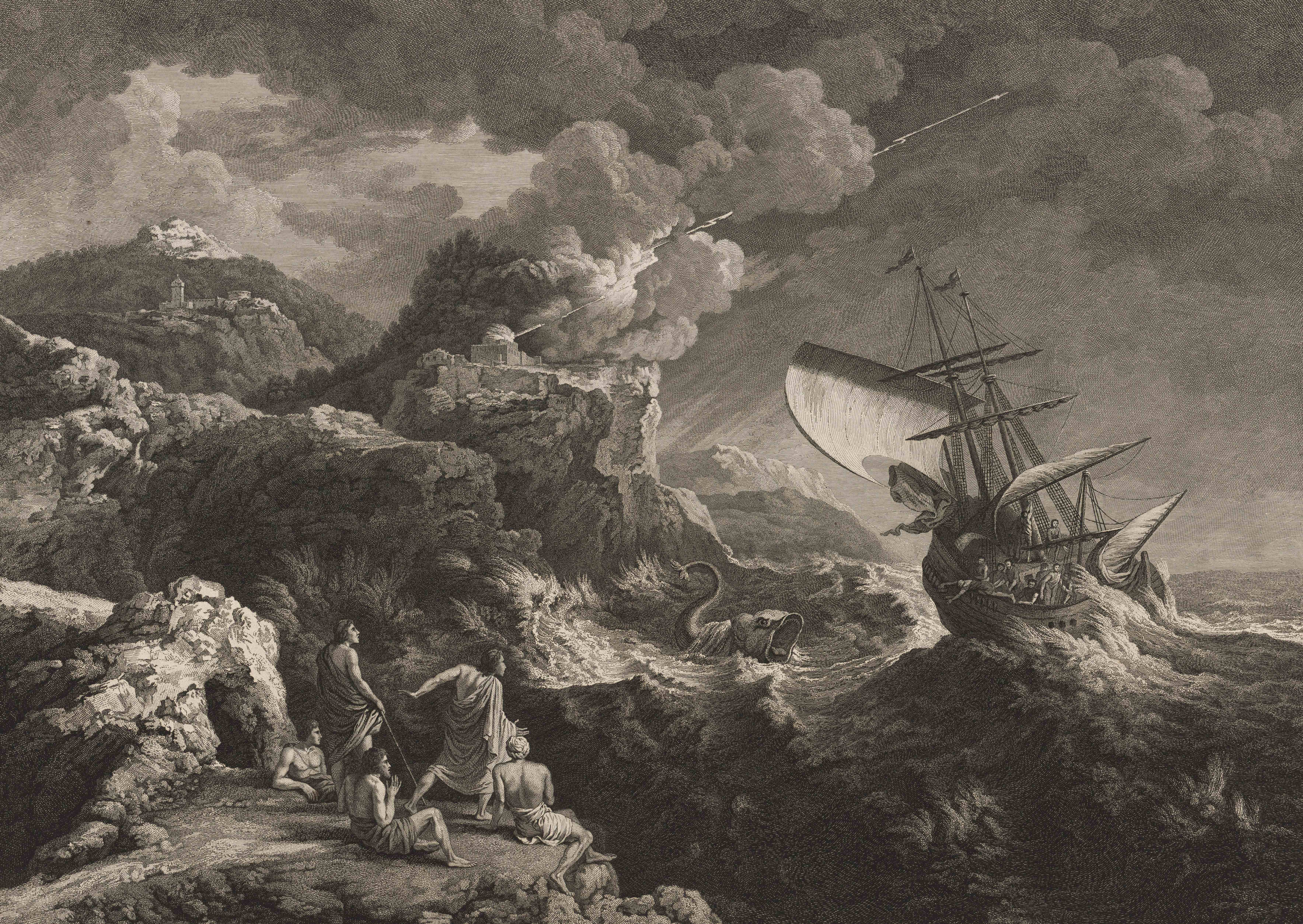 gravure noir et blanc jonas baleine