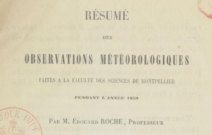 Résumé des observations météorologique [...] 1857, Edouard Roche
